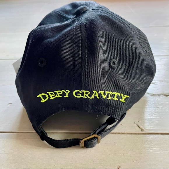 Wicked Broadway Musical Embroidered Black Baseball Cap Hat Defy Gravity 1 Sz NWT - Picture 4 of 7